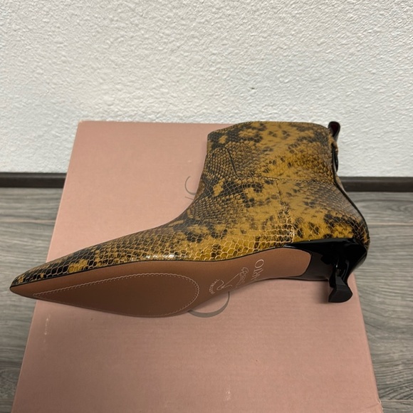 Franco Sarto Mala Dress Ankle Bootie In Woodland Brown Snake Leather - Picture 4 of 8